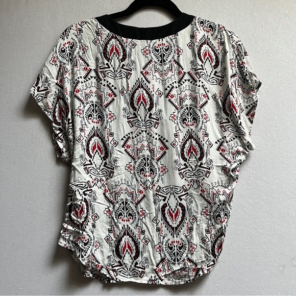 Iris Setlakwe Women's Patterned Top Short Sleeve Shirt Sz 4 - Picture 2 of 6